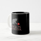 Dungeon Meowster Funny RPG Cat with Dice Zweifarbige Tasse (Vorderseite Links)