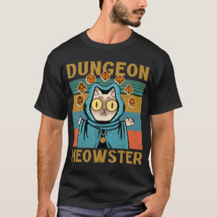 Dungeon Meowster Lustiger Nerd-Gamer-Katze Vintage T-Shirt