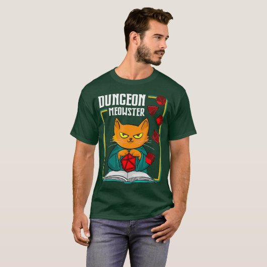 Dungeon Meowster RPG Tabletop Gaming DM Role T-Shirt (Vorne ganz)