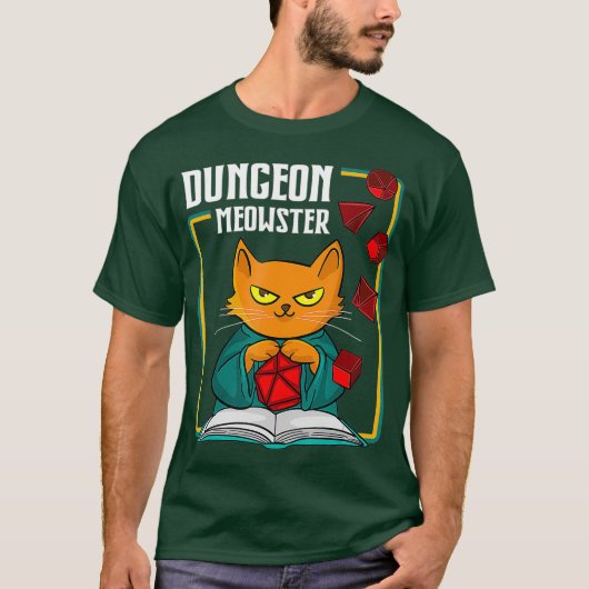 Dungeon Meowster RPG Tabletop Gaming DM Role T-Shirt (Vorderseite)