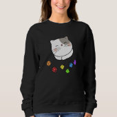 Dungeon Meowster und Nerdy Cat Polyhedral Dice Set Sweatshirt (Vorderseite)