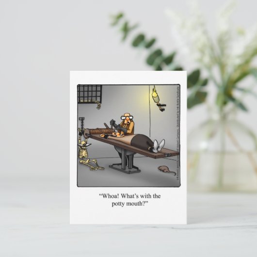 Dungeon Spaß Postkarte "Potty Mouth" (Stehend Vorderseite)