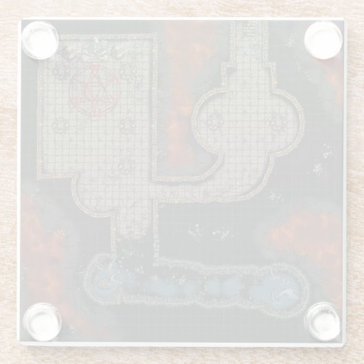 Dungeon Tile Untersetzer: Okkultistischer Untergru Glasuntersetzer (Rückseite)