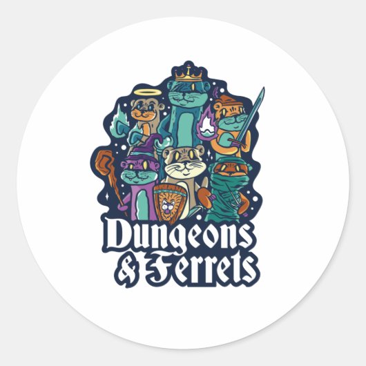 DUNGEONEN UND FEIERN RUNDER AUFKLEBER (Vorderseite)
