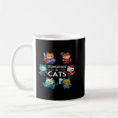 Dungeons and Cats RPG D20 Dice Nerdy Fantasy Gamer Kaffeetasse (Links)