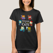 Dungeons and Cats RPG D20 Dice Nerdy Fantasy Gamer T-Shirt (Vorderseite)
