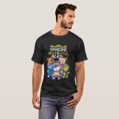Dungeons and Cats Rpg D20 Fantasy Rollenspiel T-Shirt (Vorne ganz)