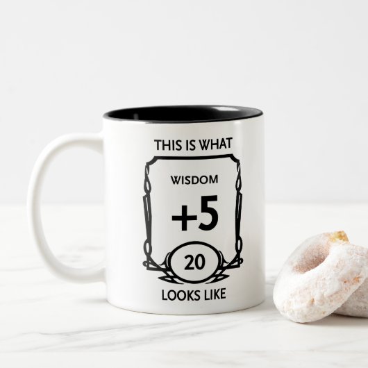 Dungeons and Dragons Wisdom Two-Tone Coffee Mug Zweifarbige Tasse (Mit Donut)