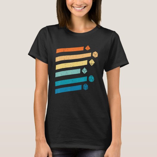 Dungeons Dice D20 Dragons Retro D20 Rpg T-Shirt (Vorderseite)