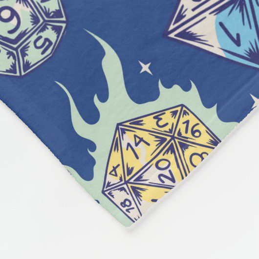 Dungeons & Dragons Blanket, Magical D20 Pattern, Fleecedecke (Ecke)