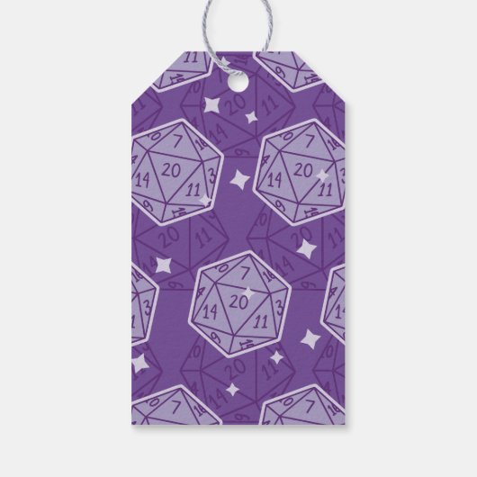 Dungeons & Dragons DnD D20 Dice Muster Geschenkanhänger (Rückseite)