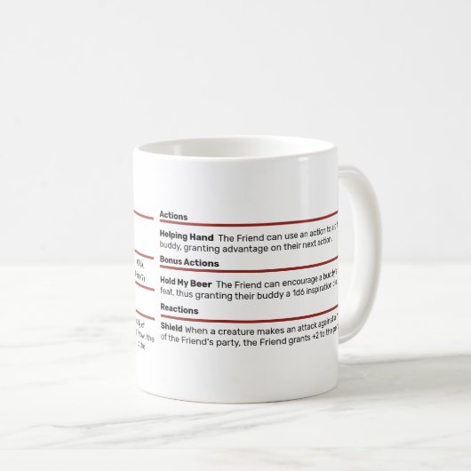 Dungeons & Dragons Friend BESTE FREUNDIN Staat Blo Kaffeetasse (VorderseiteRechts)