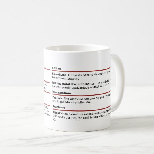 Dungeons & Dragons Girlfriend Stat Tasse (VorderseiteRechts)