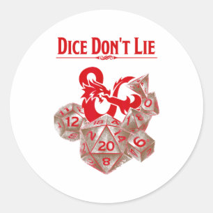 Dungeons & Dragons Rote Würfel lügen nicht Runder Aufkleber
