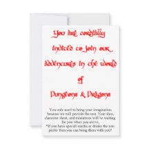 Dungeons & Dragons Spiel Einladung 2