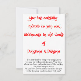 Dungeons & Dragons Spiel Einladung 2