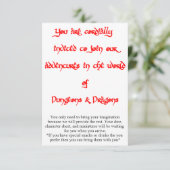 Dungeons & Dragons Spiel Einladung 2 (Stehend Vorderseite)