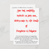 Dungeons & Dragons Spiel Einladung 2 (Vorne/Hinten)