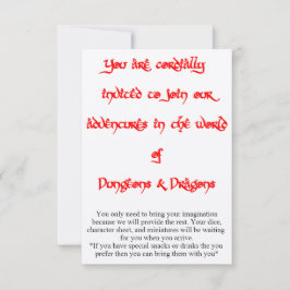 Dungeons & Dragons Spiel Einladung 2