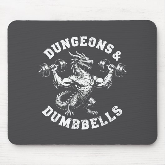Dungeons Hanteln Fitnessstudio Workout Fantasy Kun Mousepad (Vorne)