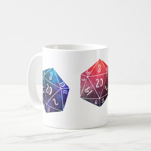 Dungeons und Drachen, D20 Kaffeetasse (Vorderseite Links)