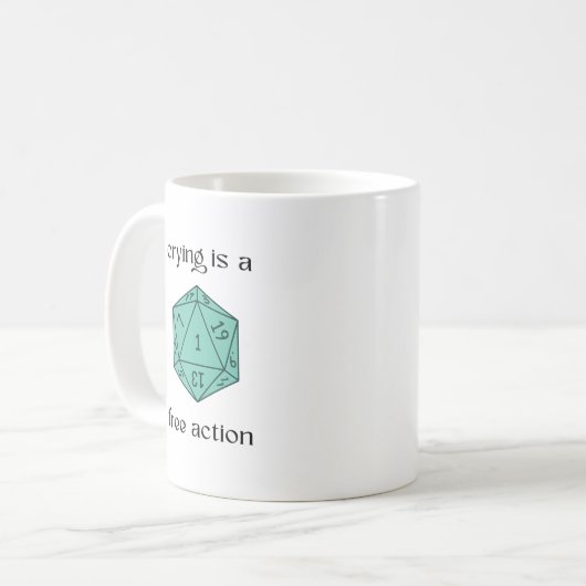 Dungeons und Drachenwürfeldungeon-Meister D&D-Nerd Kaffeetasse (Vorderseite Links)