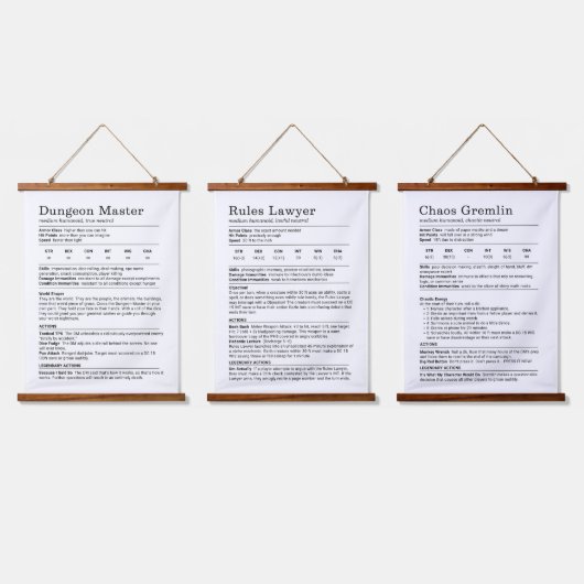 Dungeons und Dragons Archetyp-Trio Wandteppich Mit Holzrahmen (Dreifach)