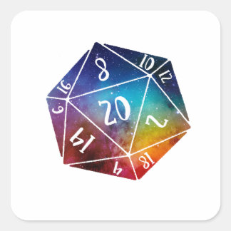 Dungeons und Dragons, D20 Quadratischer Aufkleber