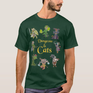 Dungeons und Katzen Funny Niedlich Tabletop Gaming T-Shirt