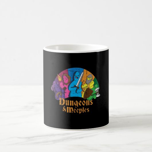 Dungeons und Meeples Vintage Kaffeetasse (Mittel)