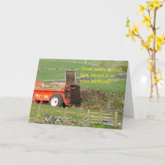 Düngerstreuer Geburtstag Karte (Gelbe Blume)