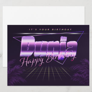 Dunja Name Vorname lila retro Karte Geburtstag