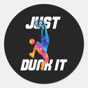 Dunk es einfach! Basketball Player Slam Dunk Runder Aufkleber
