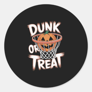 Dunk Or Treat Halloween Skelett T-Shirt Grusel Ske Runder Aufkleber