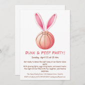 Dunk & Peep Party - Ostern Basketball Einladung (Vorne/Hinten)