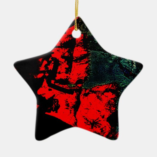 Dunkel abstrakt gerecycelt Kunststoffmotiv Keramik Ornament (Vorne)