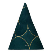 Dunkel Aquamarin, Gold umkreist Wasserfarbe. Partyhütchen (Rechts)