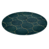 Dunkel Aquamarin, Gold umkreist Wasserfarbe. Schneidebrett (Ecke)