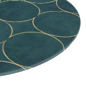 Dunkel Aquamarin, Gold umkreist Wasserfarbe. Schneidebrett (Ecke)