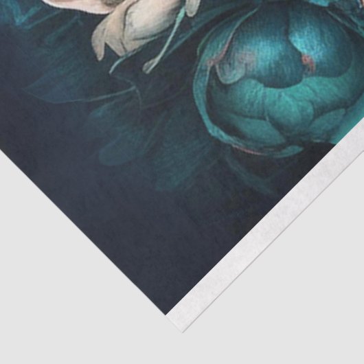 Dunkel-aquamarin-rosa-Bäuche decoupage Seidenpapier (Ausschnitt)