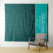 Dunkel Aquamarin türkisfarbenes Foto Wandteppich (Beispiel (Horizontal))