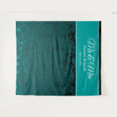 Dunkel Aquamarin türkisfarbenes Foto Wandteppich (Vorderseite (Horizontal))