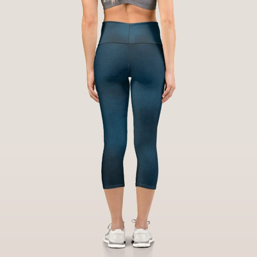 Dunkel Aquamarin, um Rose Gold Mandala Tank Top Capri Leggings (Rückseite)