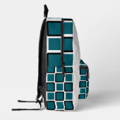 Dunkel Aquamarin- und Schwarz-Neuer geometrischer Bedruckter Rucksack (Links)