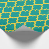 Dunkel Aquamarine Ananas Gelb Marokkanisch #4 Geschenkpapier (Ecke)