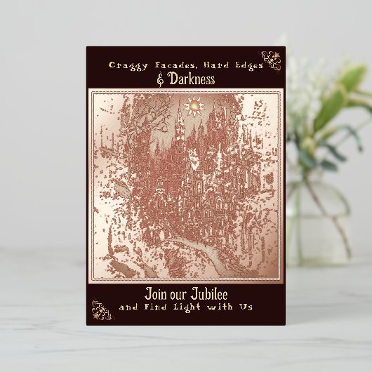 Dunkel bis leicht Weihnachten Party laden Folieneinladung (Stehend vorne)