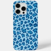 Dunkel-blaue Leopardendrucke in Pastellblau Case-Mate iPhone Hülle (Rückseite)