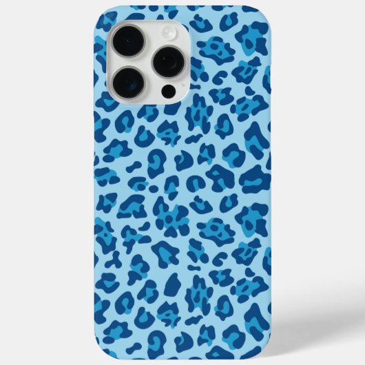 Dunkel-blaue Leopardendrucke in Pastellblau Case-Mate iPhone Hülle (Rückseite)