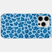 Dunkel-blaue Leopardendrucke in Pastellblau Case-Mate iPhone Hülle (Rückseite (Horizontal))