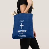 Dunkel blaue Sterne Muster Bibel Verse Christlich Tasche (Von Nahem)
